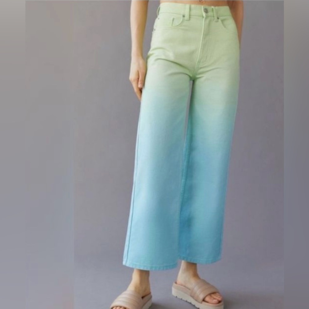Gradient Blue and Green Women's Jeans